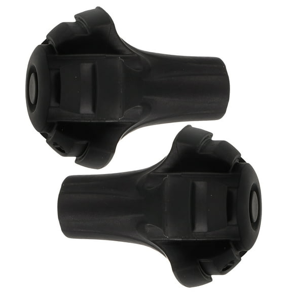 Pretyzoom 2Pcs Heavy Duty Cane Tips Replacement Black Plastic Anti-slip Walking Sticks