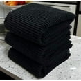 thumbnail image 5 of Serafina Home Oversized Solid Color Black Kitchen Dish Towels: 100% Cotton Cloth Soft Cleaning Drying Absorbent Ribbed Terry Loop, Set of 3 Multipurpose for Everyday Use (Black), 5 of 10