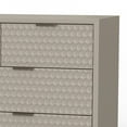 thumbnail image 3 of Benjara Rexi 56 Inch 7 Drawer Dresser, Honeycomb Pattern, Mahogany Wood, Taupe Gray, 3 of 7