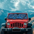 thumbnail image 3 of Yuyamidu Blue Branch Windshield Sun Shade, Camo Hunting Car Sun Shade for Rubicon Sahara TJ JK JKU 2 Door & 4 Door, UV Rays Blocker Sun Visor Shade Keep Vehicle Cool, 3 of 7