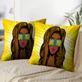 thumbnail image 3 of LALILO Throw Pillow Covers Beautiful Pop Art Girl Surprised Face Cushion Cover 18" x 18", 2 Pack, 3 of 6