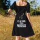 thumbnail image 5 of Estaré allí con un vestido de Prosecco de manga corta Vestido de noche de mujer Vestido de verano Ropa diaria para mujer, 5 of 7