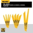 thumbnail image 5 of Hojas para Sierra Sable DEWALT DW4898 Juego Bimetalico 10 Piezas con Estuche, 5 of 5