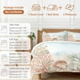thumbnail image 6 of Vintage Ocean Duvet Cover Set Twin Size, Coral Shell 4 Piece Soft Microfiber Bedding Set with 1 Duvet Cover, 1 Flat Sheet, 2 Pillowcases, 6 of 9