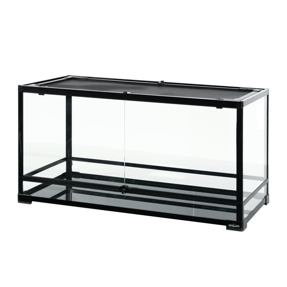REPTI-ZOO Reptile Knock Down Glass Terrarium with Double Drawers, 36×18×18 Inches