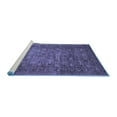 thumbnail image 2 of Ahgly Company Machine Washable Indoor Square Abstract Blue Modern Area Rugs, 6' Square, 2 of 4