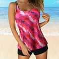 thumbnail image 2 of Tankini Swimsuits for Women Tankini Swimsuits for Summer 2Pcs Bathing Suits Print Sling Swim Tank Top With Shorts Beach Swimwear Pink L, 2 of 6