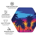 thumbnail image 3 of Yiaed Beach with Palm Trees Print Leather Coasters for Drinks - Cup Coasters Coffee Table Kitchen Table Bar, Home & Office Gifts Handmade Drink Coasters-Hexagon, 3 of 6