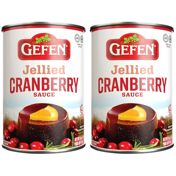Gefen Jellied Cranberry Sauce 16oz (2 Pack) All Natural, No High