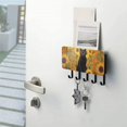 thumbnail image 5 of Cat Sunflowers Mail Holder Organizer Wall Mount with Shelf Key Holder Key Rack with 5 Key Hooks for Wall Decorative, 5 of 6