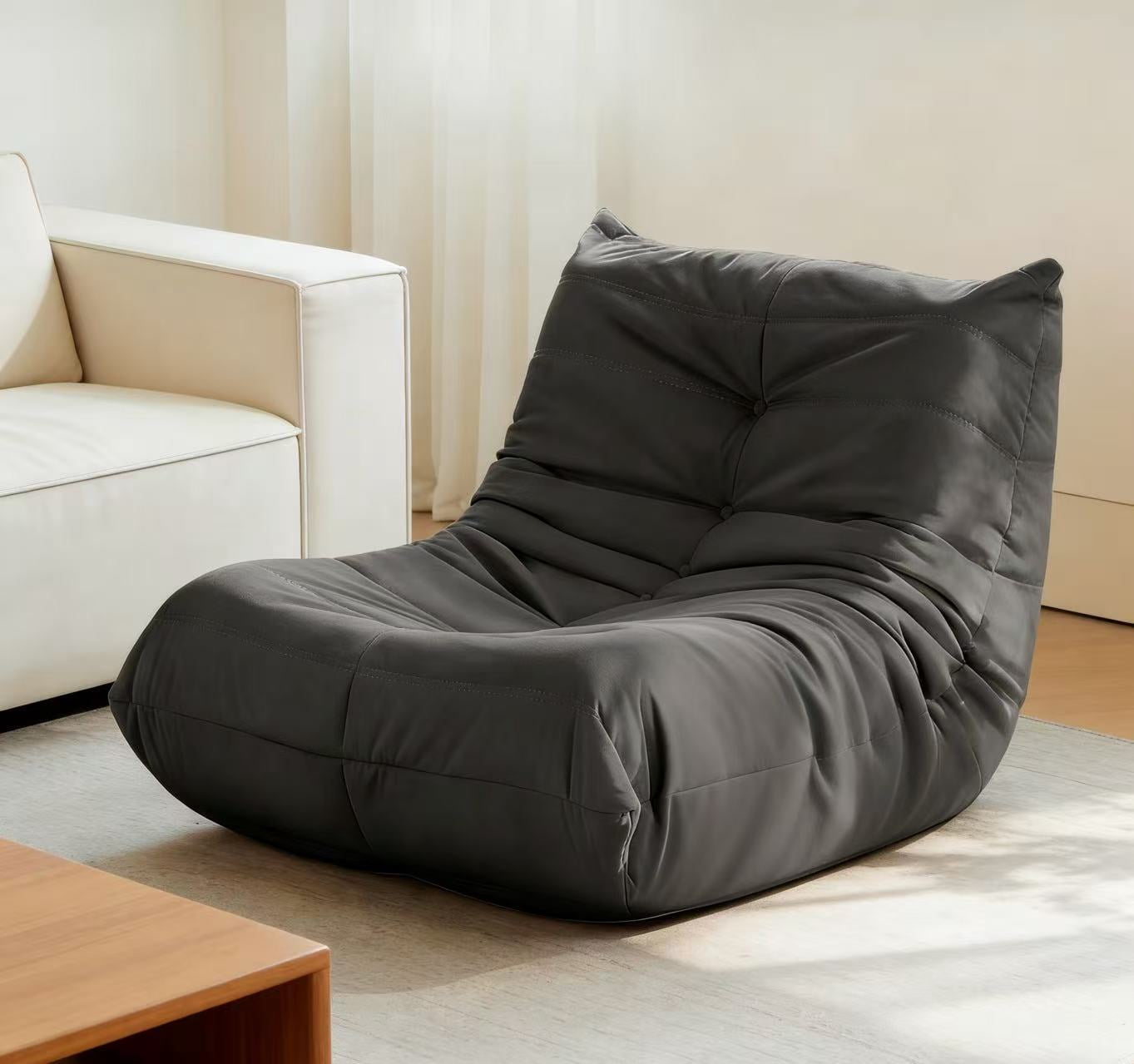 Caterpillar Armless Lazy Bean Bag Chair, High Density Memory Foam Floor Lounge Sofa with Anti-Slip Bottom, Vacuum Packed Accent Couch for Living Room Bedroom Gaming Room