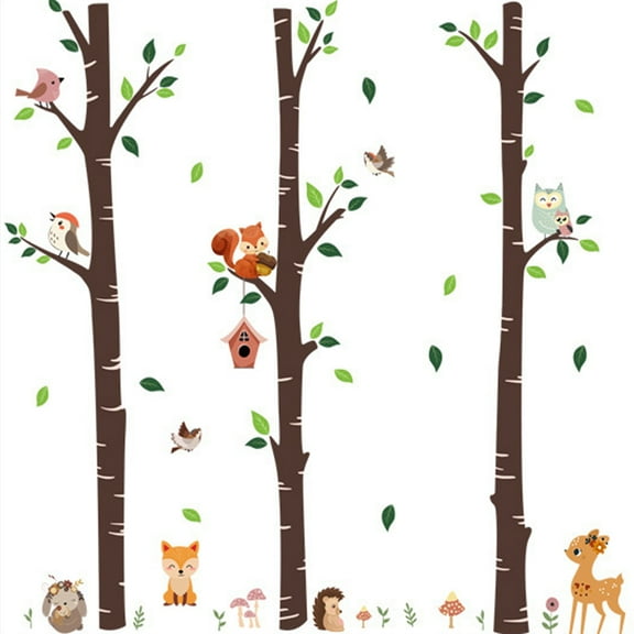 Forest Animal Wall Decals - Forest Nursery Decor - Baby Nursery Kids Bedroom Living Room Wall Decor