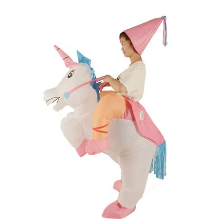 1pc Unicorn Inflatable Costume Performance Props Fake Riding Horse for Children Cosply Party Stage without