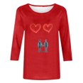 thumbnail image 4 of Xuyuer Women's Casual Daily Round Neck Three-Quarter Sleeve Loose T-Shirt, Comfortable 3/4 Sleeve Top for Spring Summer Everyday Fashion and Relaxed Weekend Wear, 4 of 5