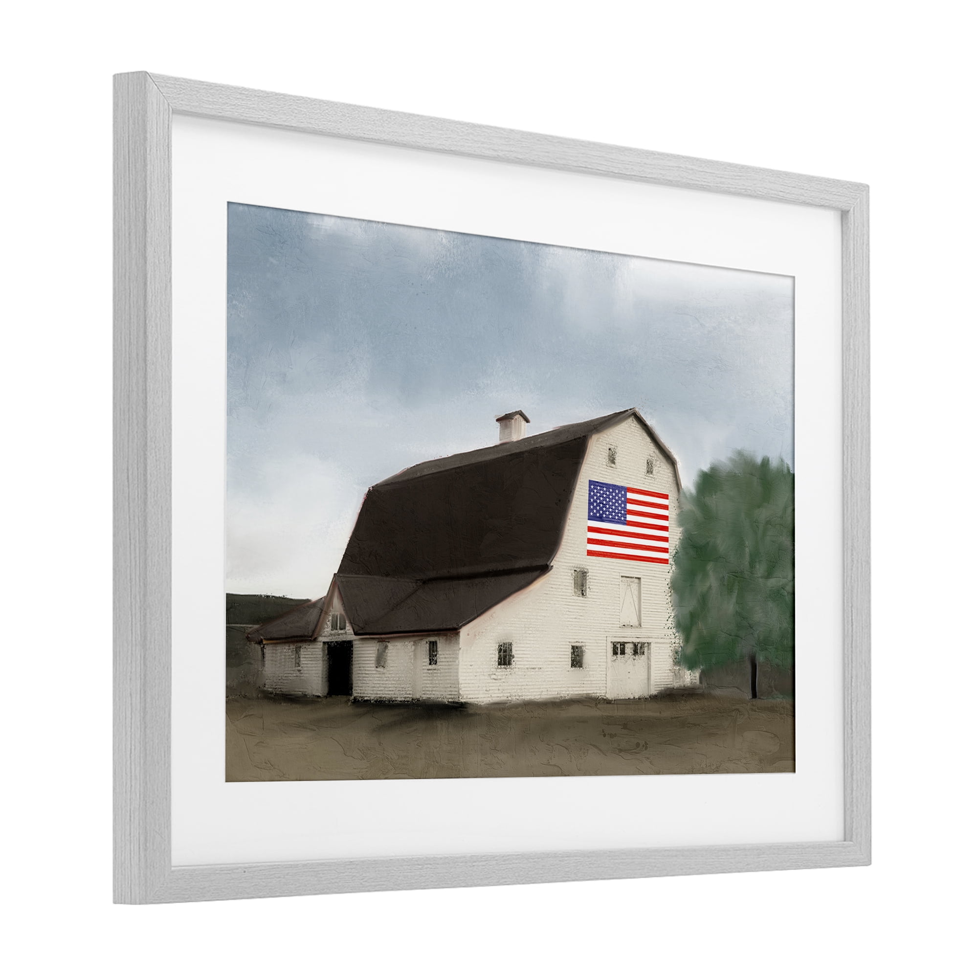 Stupell Industries American Barn Dreams Gray Framed Print Under Glass, design by Kim Allen