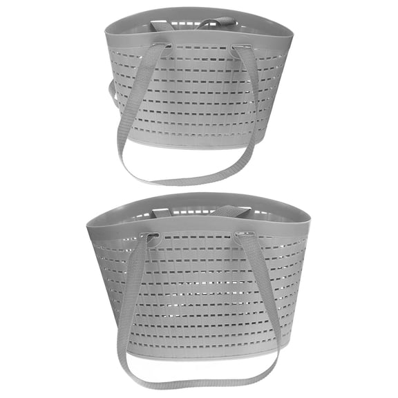 TITINICE 2-Pack Portable Grey Laundry Hamper with Handles for Home Clothes Storage and Sundries Organizer