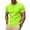 Fluorescent Green, variant on Men's Athletic Top Solid Color Round Neck Short Sleeve Pullover Quick Dry Breathable Lightweight Summer Marathon Running Gym Active Workout Tee