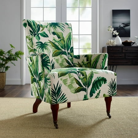 Linon Junnell Arm Chair, Leaf Print