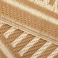 thumbnail image 4 of Waterproof Reversible Outdoor Area Rug–Modern Striped Plastic Straw Mat–Lightweight Collapsible Carpet–Easy Clean – Garden, Backyard, Porch, Deck, RV, Camping, Balcony, Beach – Brown Coffee, 9x12ft, 4 of 8