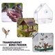 thumbnail image 2 of Comedero para pájaros transparente con forma de pajarera, soporte de ventosa resistente a la intemperie para jardín al aire libre JM JM, 2 of 5