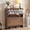 CV#Walnut, variant on Wirrytor Walnut Curved Oval 4 Flip Drawer Shoe Cabinet, Farmhouse Stripe Pattern Shoe Storage Organizer, Adjustable Shelves Narrow Entryway Shoe Rack With Anti-Tipping Device For Hallway