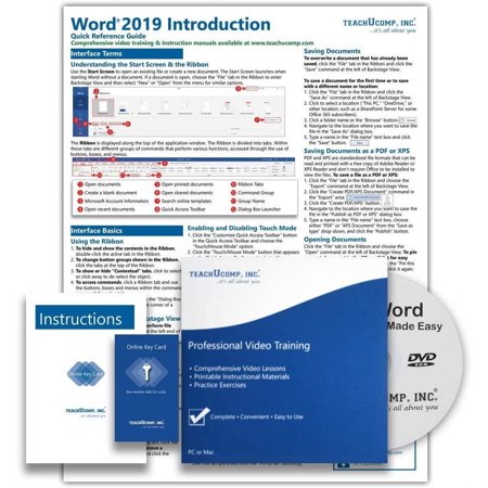 Learn Word 2019 & 365 Deluxe Training Tutorial- Video Lessons  PDF Instruction Manual  Quick Reference Software Guide for Windows by TeachUcomp  Inc. price history on PriceWatchPro