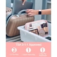 thumbnail image 3 of BAGSMART Clear Toiletry Bag, 3 Packs TSA Approved Water resistant Quart Size Travel Organizer, Airport Airline Travel Essential Carry On Makeup Cosmetic Bags for Women, Candy Pink, 3 of 6