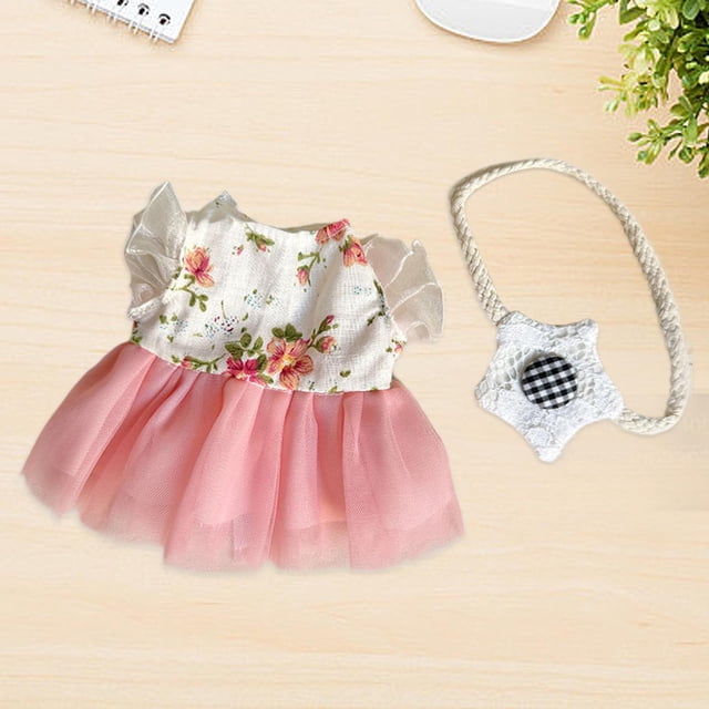 Falda de gasa para muñeca de peluche, ropa, accesorios para fotos, disfraces educativos con bolsa, vestido de princesa para muñeca de 7,87 pulgadas