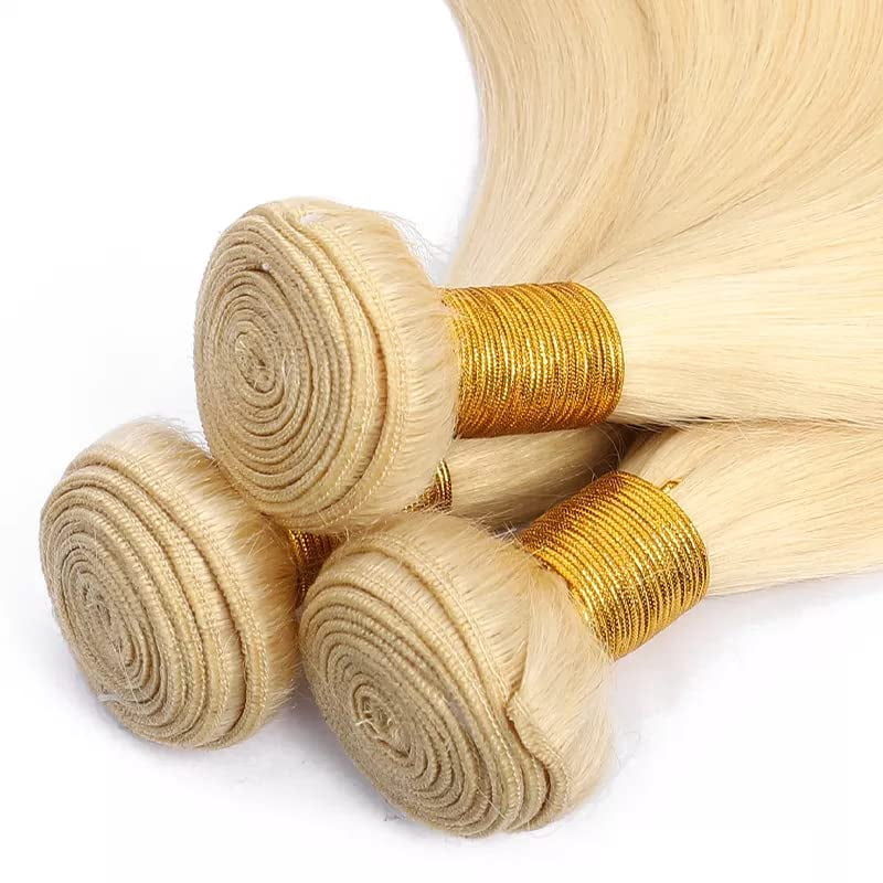 Honey Blonde Bundles 613 Straight Bundles Human Hair 22 24 26 Inches Brazilian Virgin Hair 3 Bundles 300g Double Weft