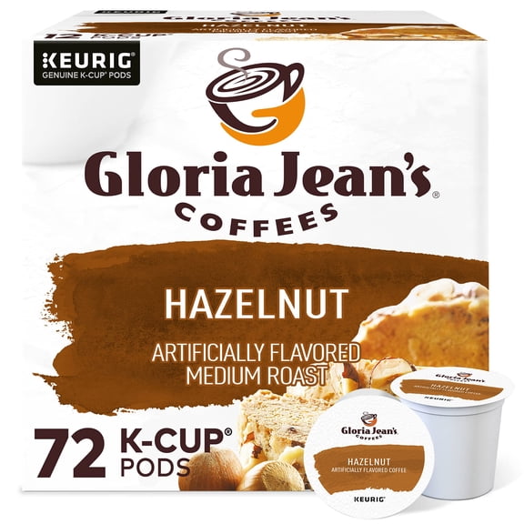 Gloria Jean's Hazelnut Coffee, 72 K-Cup Pod, Medium Roast