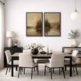 thumbnail image 2 of Framed Canvas Print Vintage Landscape Wall Art Set of 2 Modern Farmhouse Decorative for Living Room Bedroom - 16"x24"x2 BLACK, 2 of 8
