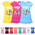 thumbnail image 2 of Robe pour Filles 100-160, Chemise de Nuit en Soie Glacée, Jupe de Robe de Maison, Robe Bluey pour Filles-Week, 2 of 3