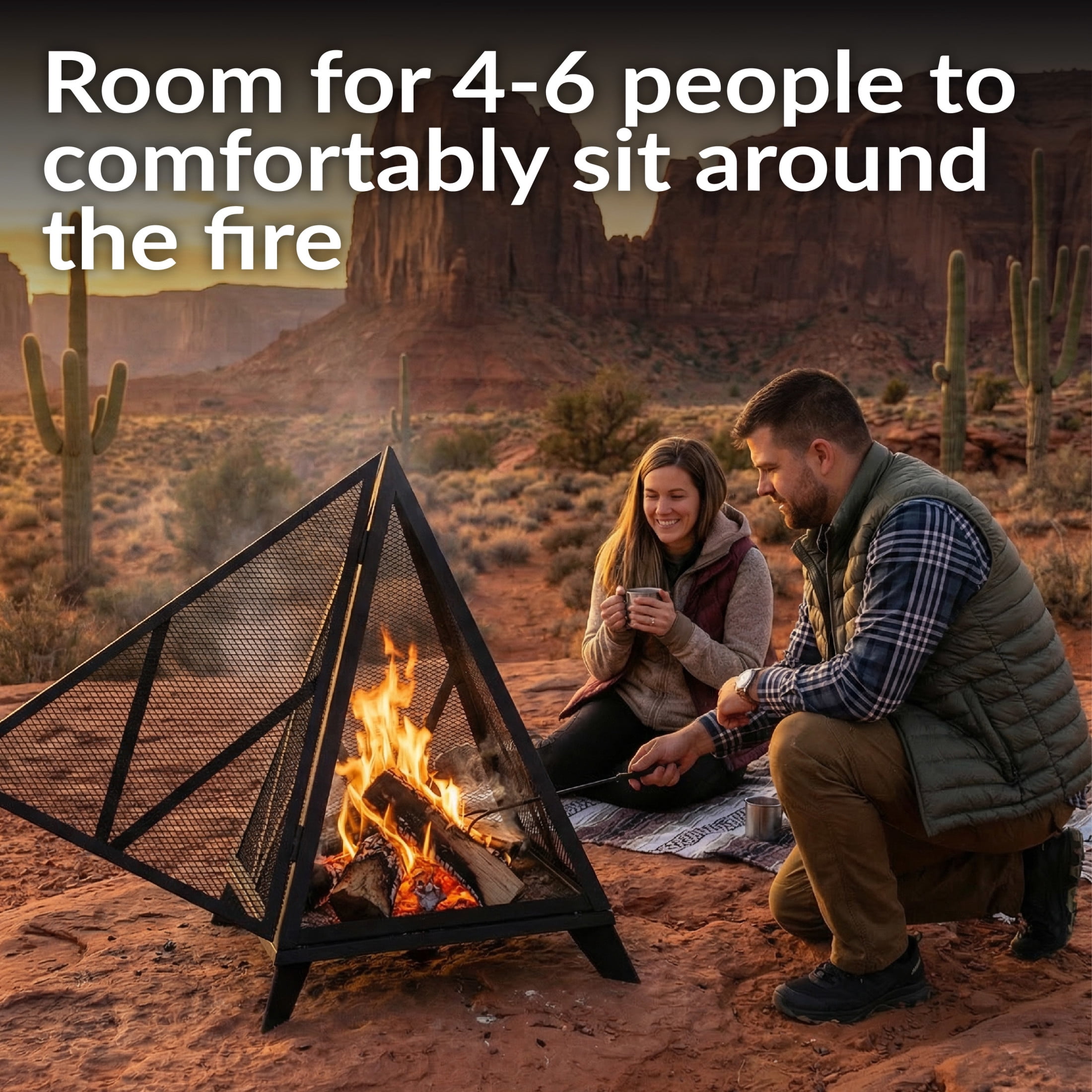 Sunnydaze Majestic Pyramid 21" Triangle Wood-Burning Black Finish Steel Outdoor Fire Pit