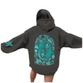 thumbnail image 3 of Bibifish Womens Hoodies Summer Casual Graphic Print Long Sleeve Drawstring Sweatshirts Lightweight Breathable Beach Pullover Tops, 3 of 7