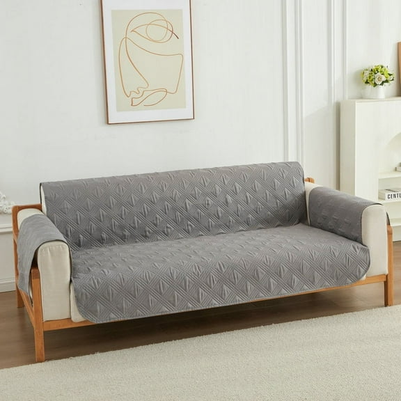 Zhuge Couch Sofa Slipcover 100% Waterproof Nonslip Quilted Furniture Protector for Dogs, Children, Pets, Machine Washable (Grey, 51.18*77.16in,A)