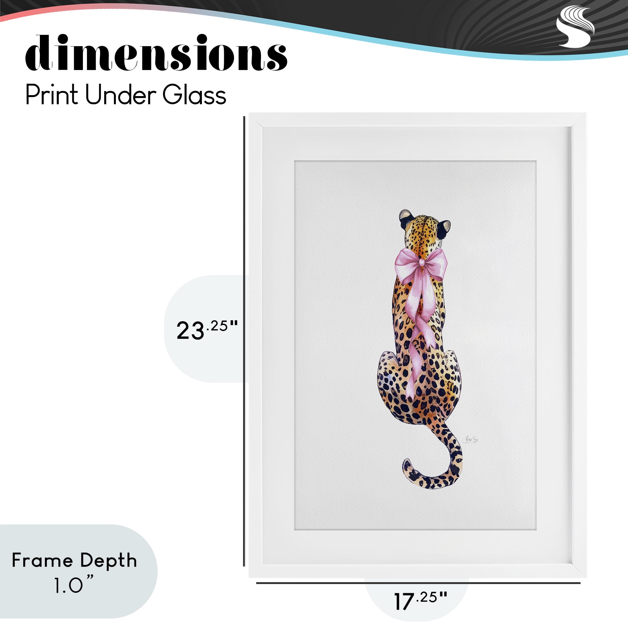 Stupell Industries Poised In Pink Cheetah White Framed Print Under Glass, design by Shelly Craig