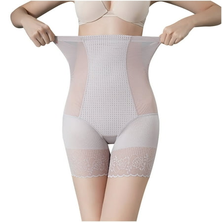 Huuilaibazoo Boyshorts Panties for Women Lace Tummy Control Shapewear Solid Comfy Lightweight Breathable Butt Lifting Underwear