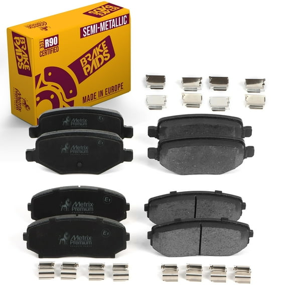 Metrix Premium Chassis Parts - Front & Rear Semi-Metallic Disc Brake Pad Set Fits 2011-2014 Ford Edge, 2011-2015 Lincoln MKX Made in Europe