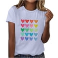 thumbnail image 1 of Diufon Hauts de la Saint-Valentin pour Femmes Décontracté Manches Courtes Col Rond Chandail Chemise Imprimé Graphique Mignon Tendance, 1 of 5