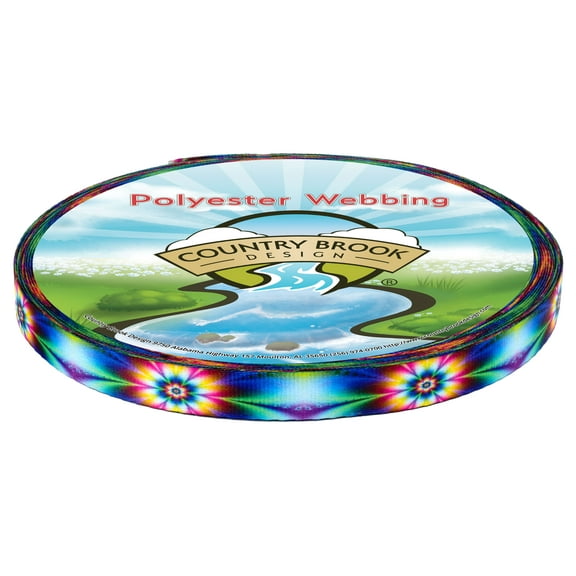 Country Brook Design® Tie Dye Flowers Lite Tape (1/2 Inch, 50 Yards)