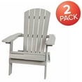 thumbnail image 6 of Merrick Lane Set of 2 Poly Resin Folding Adirondack Lounge Chair - All-Weather Indoor/Outdoor Patio Chair in Gray, 6 of 16