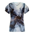 thumbnail image 4 of WXLWZYWL Womens Summer Tops Print V-Neck T-Shirt Short Sleeve Casual Blouse Gray, 4 of 5