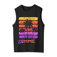 thumbnail image 2 of lnmuld Kids Sleeveless Tank Top Retro Sunset Palm Tree Seagull Summer Gradient Stripes Graphic Crew Neck Cotton Beach Sleeveless Shirt for Boys Girls Size:5-6 Years, 2 of 5