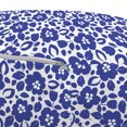 thumbnail image 3 of Floral Pouf Cover with Zipper, Repetitive Monochrome Flowers Spring Blossoms Garden Art Illustration, Soft Decorative Fabric Unstuffed Case, 30" W X 17.3" L, Persian Blue and White, by Ambesonne, 3 of 5
