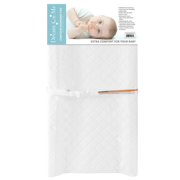 Dream On Me Cypress Contoured Changing Pad I With Safety Strap & Quick Release Buckle