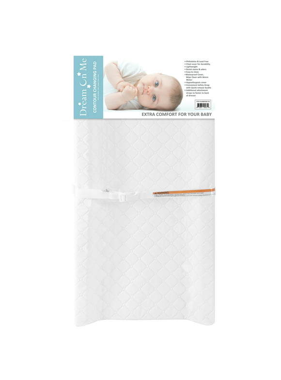 Dream On Me Cypress Contoured Changing Pad I With Safety Strap & Quick Release Buckle