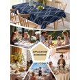 thumbnail image 6 of Wavy Lines Tablecloth Square Table Cloth 54x54, Waterproof Outdoor Table Cloth Covers Decorative Table Protector, Abstract Minimalist Pattern Navy Blue Washable Table Cover for Kitchen Dinning Party, 6 of 8