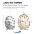 thumbnail image 4 of SWITTE Egg Chair with Stand , PE Wicker Hanging Outdoor Egg Chair with Metal Frame, Beige, 4 of 8