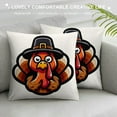 thumbnail image 3 of Thanksgiving Pillow Covers Fall Leaves Pillow Cases Turkey Pumpkin Decorative Cushion Covers for Sofa Couch, 3 of 5