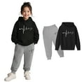 thumbnail image 4 of Kids Boys Girls Sweatsuit Set,2 Piece Long Sleeve Blue Sweatshirt and Active Jogger Pants Winter Clothes Clothes for Teen Girls 6-7 Years Cute&nbsp;Boys Girls&nbsp;Clothing, 4 of 6